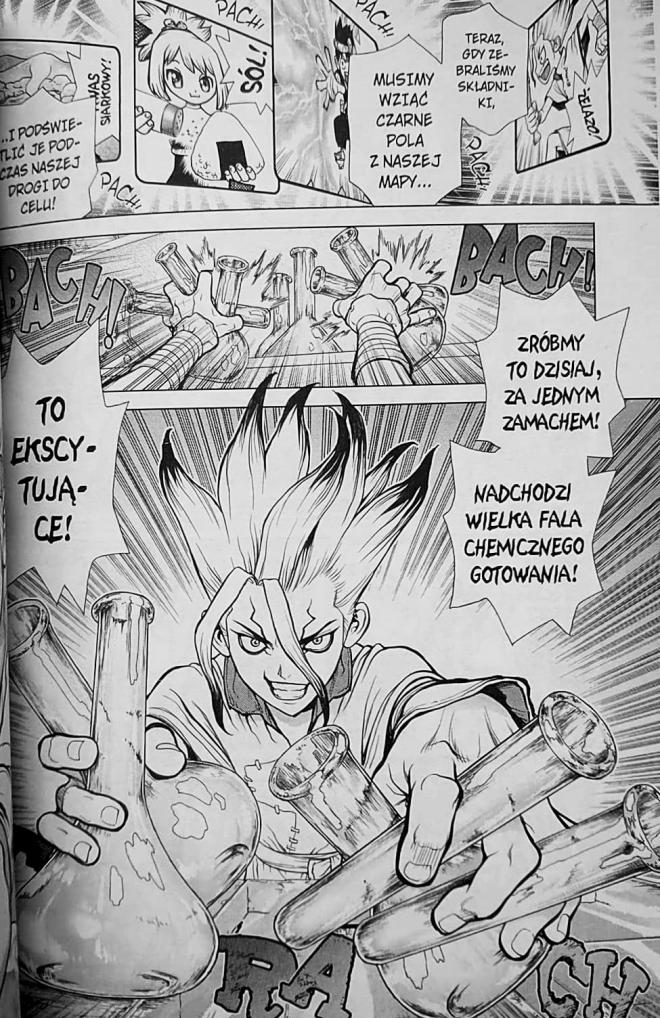 Strona z komiksu "Dr. Stone".